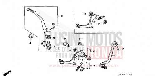 PEDAL/KICKSTARTER-ARM CR250RL de 1990